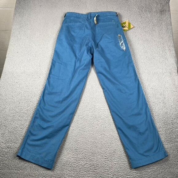 Life Khaki Relaxed Straight Pants Plain Front Men's 32x32 Blue New - Picture 7 of 10